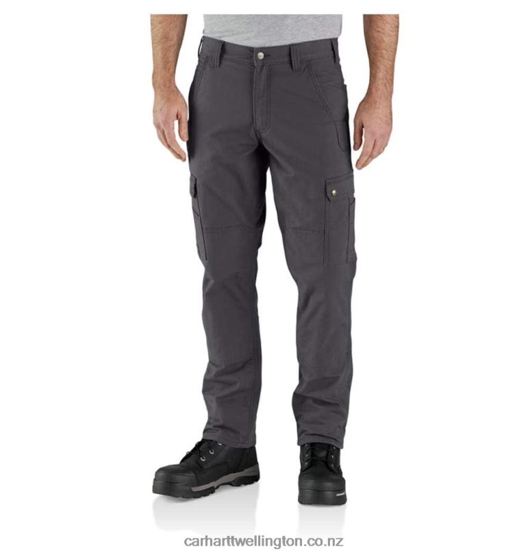 Men Rugged Flex Relaxed Fit Ripstop Cargo Fleece-Lined Work Pant Carhartt R6J0P55 Basil